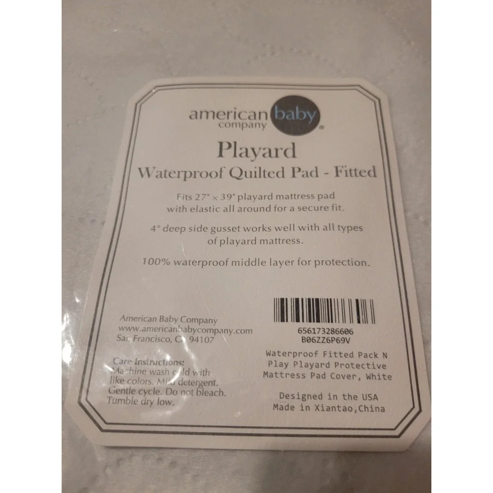 American Baby Company Playard Waterproof Quilted Baby Mattress Pad Fits 27 X 39